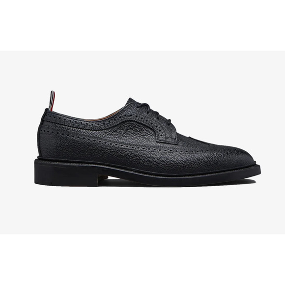 Thom Browne Black Leather Sole Longwing Derbys main image 8